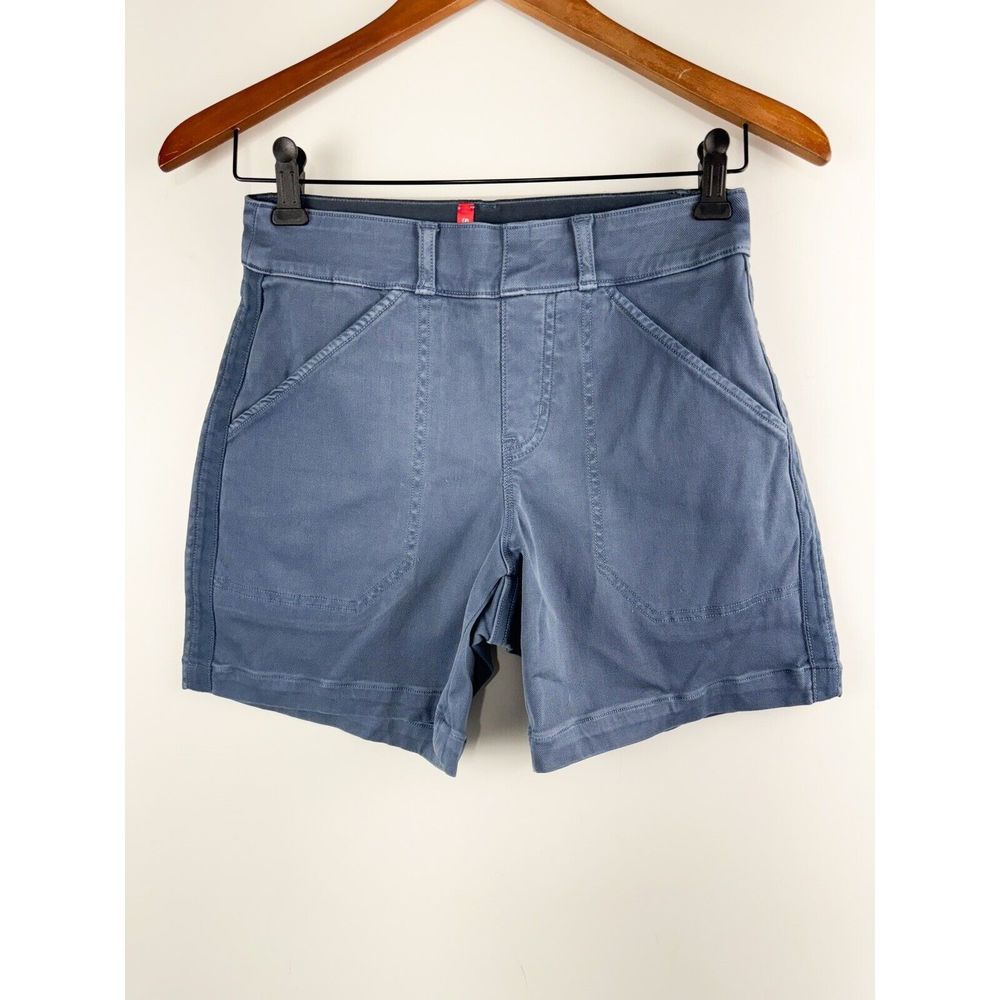SPANX  Shorts Womens Size XS Blue Gray Stretch Twill